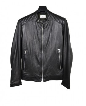 Men's Leather Jacket with...