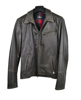 Men's Leather Jacket with zip