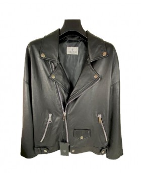 Oversize leather jacket