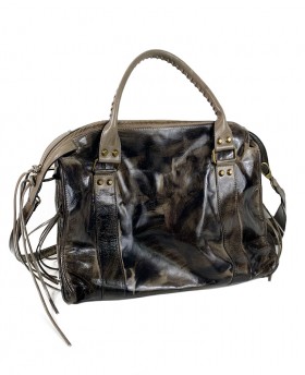Hnad painted Leather Shoulder Bag with Strap