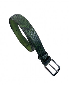 Python belt handpainted Green