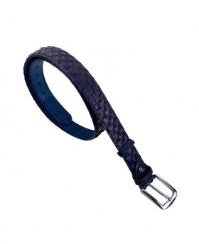 Python belt handpainted Blue