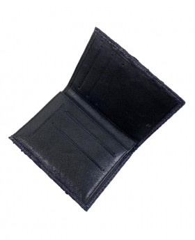Classic real pyton Wallet with zip Black
