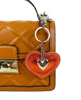 Handbag accessory with key ring Orange