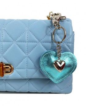Accessorio da borsetta con portachiavi Azzurro