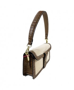 Trendy Canvas and Leather Shoulder bag