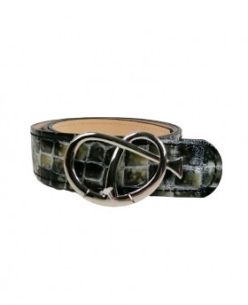 Croc stamp belt with "Knot" buckle