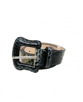 Croc stamp belt with vintage style buckle