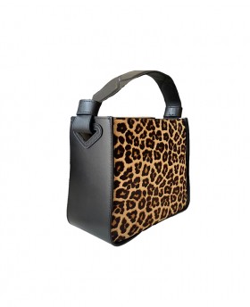 Trendy Calf Hair Handbag with removable shoulder strap