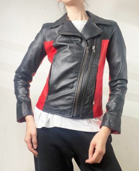 Leather jacket with details