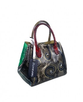 Small Hand-painted Leather Handbag "Be Different"