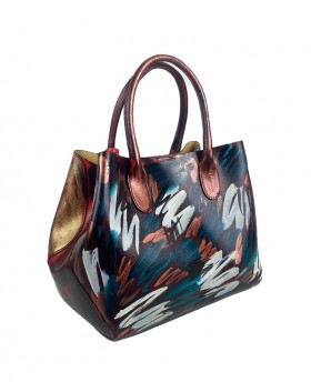 Hand-painted Leather Handbag "Abstract"