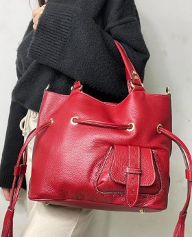 Small bag with pocket and shoulder strap