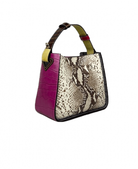Handbag with removable leather strap