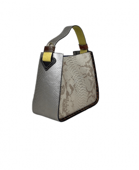 Handbag with removable leather strap