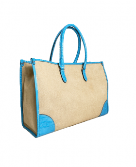 Canvas Tote with leather profiles
