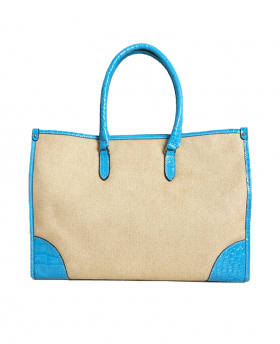 Canvas Tote with leather...