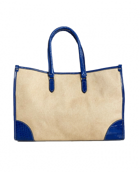 Canvas Tote with leather...