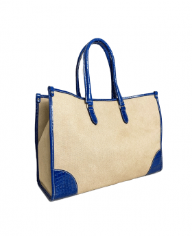 Canvas Tote with leather profiles