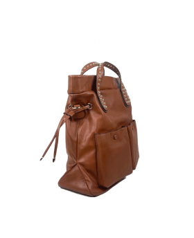 Large bag with pockets and removable fabric strap