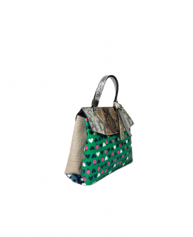 Small handbag with bow and internal shoulder strap