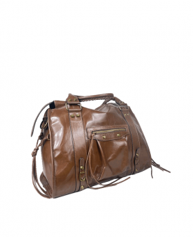 Leather Shoulder Bag with Strap