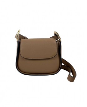 Bag with flap and leather...