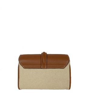 Mini bag in calf leather and canvas