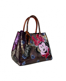 Hand-painted Leather Handbag "Mickey Mouse"