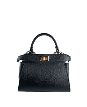 Structured leather handbag