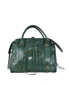 Leather Large Shoulder Bag with Strap