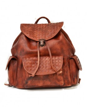 Woven vintage style backpack